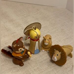 80s vintage wood ornaments Hallmark and Avon LOT angel Avon Mr Mrs Lion Lioness